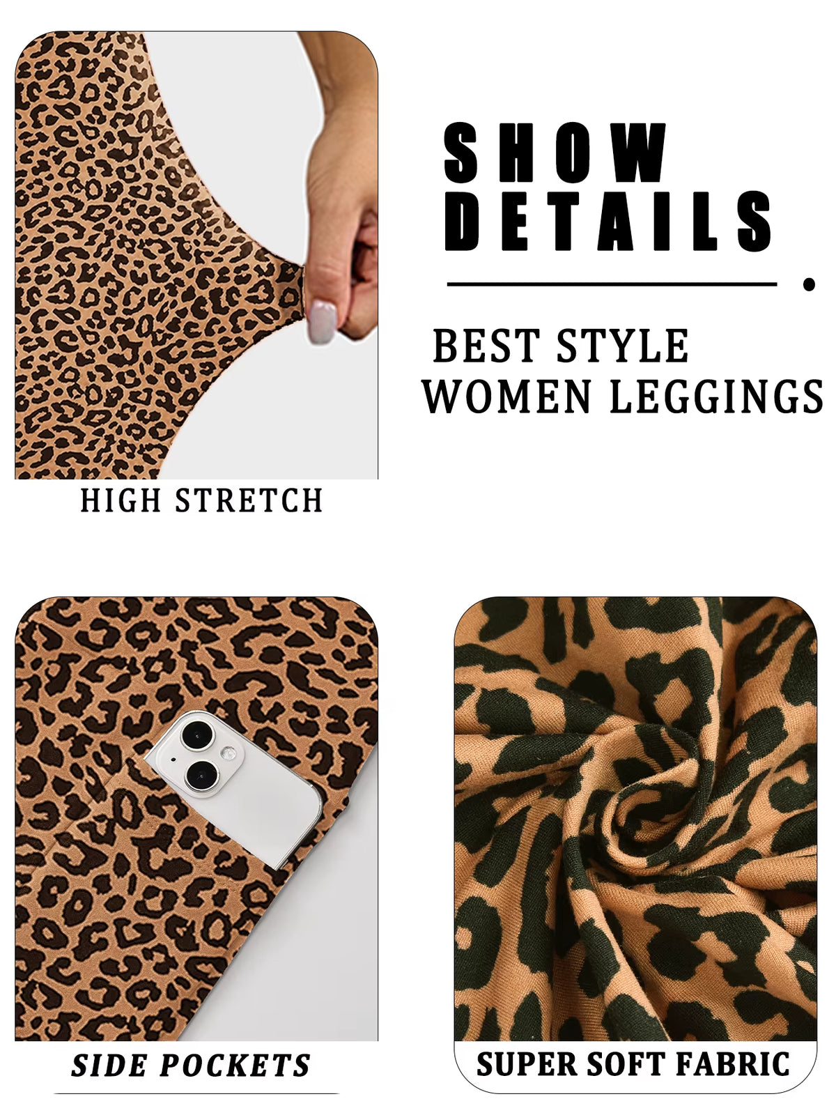 Women Yoga Leggings with Pockets High Waisted Super Soft Tummy Control for Workout Running